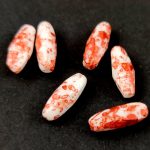 Spagetti - cseh csiszolt üveg gyöngy - Jet - 15x6mm