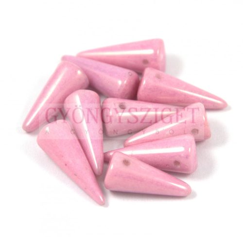 Cseh préselt tüske gyöngy -fehér rózsaszín lüszter-7x17mm