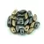 StormDuo - 2 hole bead – Matt Metallic Grey Iris - 3x7mm