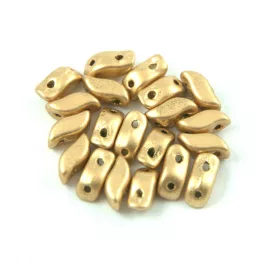   StormDuo - cseh préselt kétlyukú gyöngy – Aztec Gold - 3x7mm