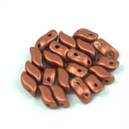 StormDuo - 2 hole bead - Matt Metallic Copper - 3x7mm