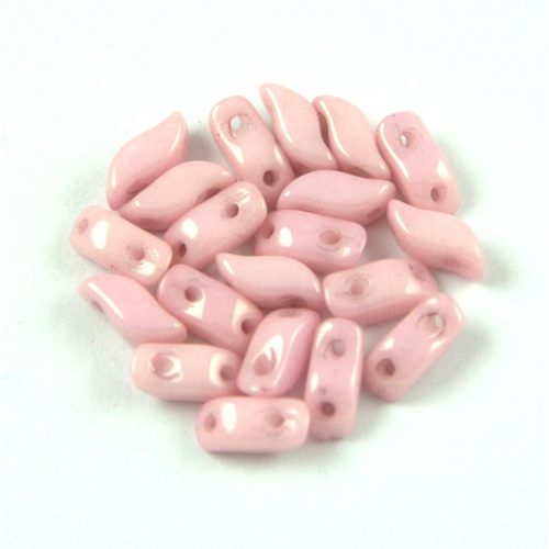 StormDuo - cseh préselt kétlyukú gyöngy - White Pink Luster - 3x7mm