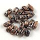 StormDuo - cseh préselt kétlyukú gyöngy - Jet Copper Tweedy - 3x7mm