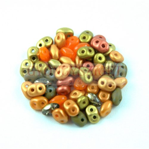 Czech Superduo bead mix - Orange - 10g