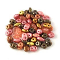 Czech Superduo bead mix - Pink Bronze - 10g