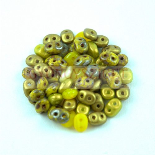 Czech Superduo bead mix - Golden Yellow - 10g