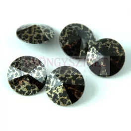 Swarovski rivoli 12mm - Jet Gold Patina