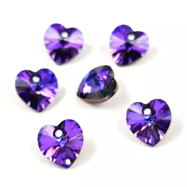 Swarovski heart pendant - 10,3 x 10 mm - Heliotrope