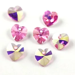 Swarovski heart pendant - 10,3 x 10 mm - Rose AB