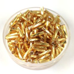 Csavart szalma gyöngy - 6mm - arany