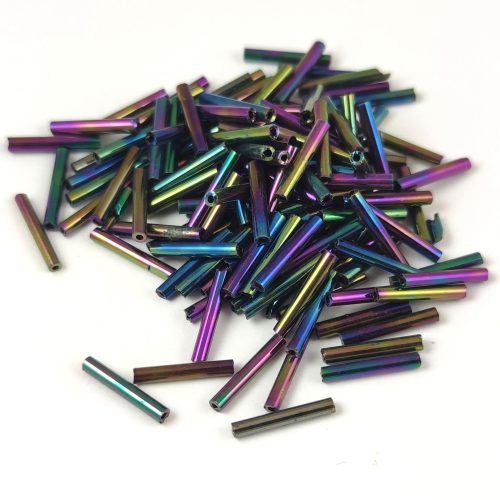 Bugle beads - 12mm - Purple Iris