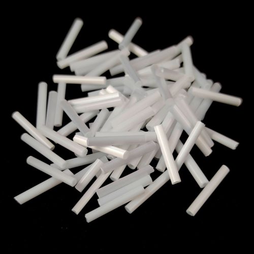 Bugle beads - 12mm - White Luster