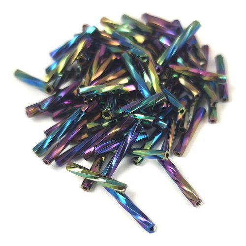 Bugle beads - Twisted - 12 x 2 mm - Purple Iris