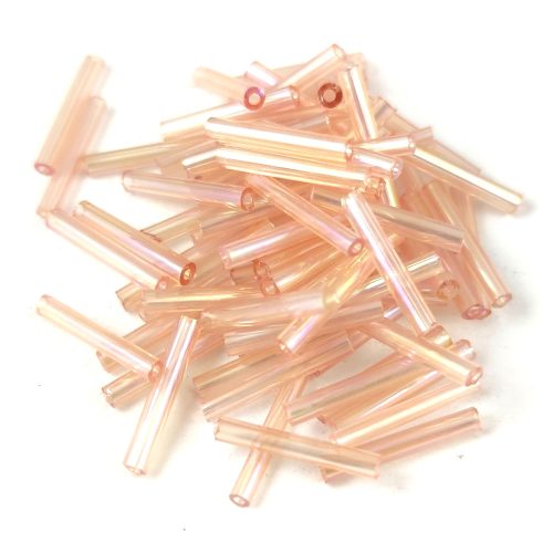 Bugle beads - 12mm - Peach AB