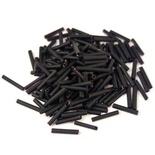 Bugle beads - 12mm - Jet Matt