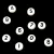 Number bead - plastic - 7mm - "6"