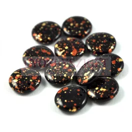   Lentil with Asymetrical Hole - Czech Glass Bead - turquoise blue picasso - 12mm