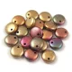 Lentil with Asymetrical Hole - Czech Glass Bead - Iris Gold - 6mm