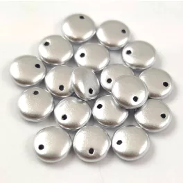   Lentil with Asymetrical Hole - Czech Glass Bead - Aluminium - 6mm