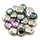 Lentil with Asymetrical Hole - Czech Glass Bead - Backlit Pink Mist - 6mm