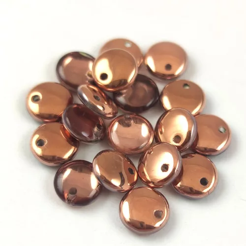 Lentil with Asymetrical Hole - Czech Glass Bead - Crystal Apollo - 6mm