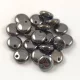 Lentil with Asymetrical Hole - Czech Glass Bead - Crystal Full Chrome - 6mm