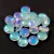 Lentil with Asymetrical Hole - Czech Glass Bead - Crystal AB - 6mm