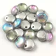Lentil with Asymetrical Hole - Czech Glass Bead - Crystal Vitrail Light - 6mm