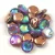 Lentil with Asymetrical Hole - Czech Glass Bead - Crystal Copper Rainbow - 6mm