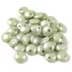 Lentil with Asymetrical Hole - Czech Glass Bead - Alabaster Green Luster -6mm