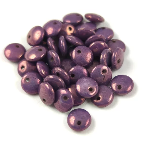 Lentil with Asymetrical Hole - Czech Glass Bead - Alabaster Vega Luster - 6mm