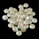 Lentil with Asymetrical Hole - Czech Glass Bead - Pastel Light Cream - 6mm