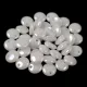 Lentil with Asymetrical Hole - Czech Glass Bead -  white luster -6mm