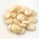 Lentil with Asymetrical Hole - Czech Glass Bead - Chalk White Beige Luster - 6mm