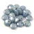 Lentil with Asymetrical Hole - Czech Glass Bead - Chalk White Blue Luster - 6mm