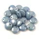 Lentil with Asymetrical Hole - Czech Glass Bead - Chalk White Blue Luster - 6mm