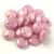 Lentil with Asymetrical Hole - Czech Glass Bead - Chalk White Pink Luster - 6mm