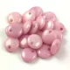 Lentil with Asymetrical Hole - Czech Glass Bead - Chalk White Pink Luster - 6mm