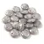 Lentil with Asymetrical Hole - Czech Glass Bead - Chalk White Gray Marble Luster - 6mm
