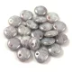 Lentil with Asymetrical Hole - Czech Glass Bead - Chalk White Gray Marble Luster - 6mm