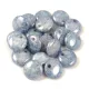 Lentil with Asymetrical Hole - Czech Glass Bead - Chalk White Blue Marble Luster - 6mm