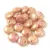 Lentil with Asymetrical Hole - Czech Glass Bead - Chalk White  Pink Marble Luster - 6mm