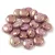 Lentil with Asymetrical Hole - Czech Glass Bead - Chalk White  Purple Marble Luster - 6mm