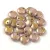 Lentil with Asymetrical Hole - Czech Glass Bead - Chalk White Purple Bronze Luster - 6mm