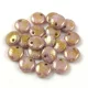 Lentil with Asymetrical Hole - Czech Glass Bead - Chalk White Purple Bronze Luster - 6mm