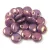 Lentil with Asymetrical Hole - Czech Glass Bead - Chalk White Lilac Vega Luster - 6mm