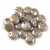 Lentil with Asymetrical Hole - Czech Glass Bead - Chalk White  Green Brown Luster - 6mm