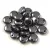 Lentil with Asymetrical Hole - Czech Glass Bead - Opaque Jet Hematit - 6mm