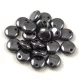 Lentil with Asymetrical Hole - Czech Glass Bead - Opaque Jet Hematit - 6mm