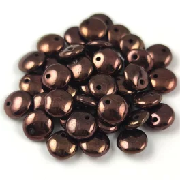   Lentil with Asymetrical Hole - Czech Glass Bead - Czech Glass Bead - Czech Glass Bead - Czech Glass Bead - sötét bronz -6mm